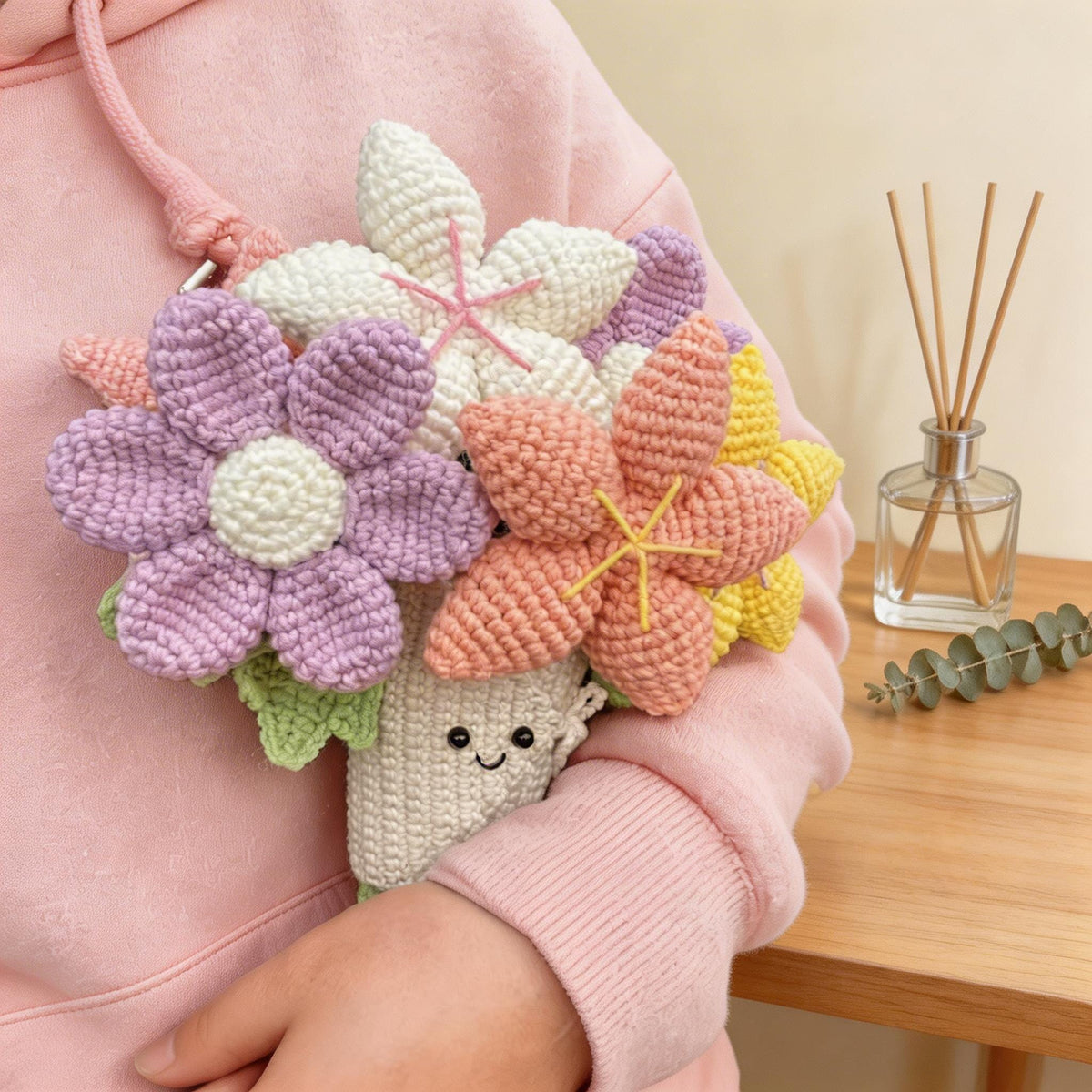 Crochet Flower Bouquet, Handmade Amigurumi Flowers, Desk Decor, Flower Gift for Her