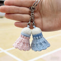 Crochet Badminton Keychain, Handmade Shuttlecock Charm,  Sports Keyring, Badminton Gift