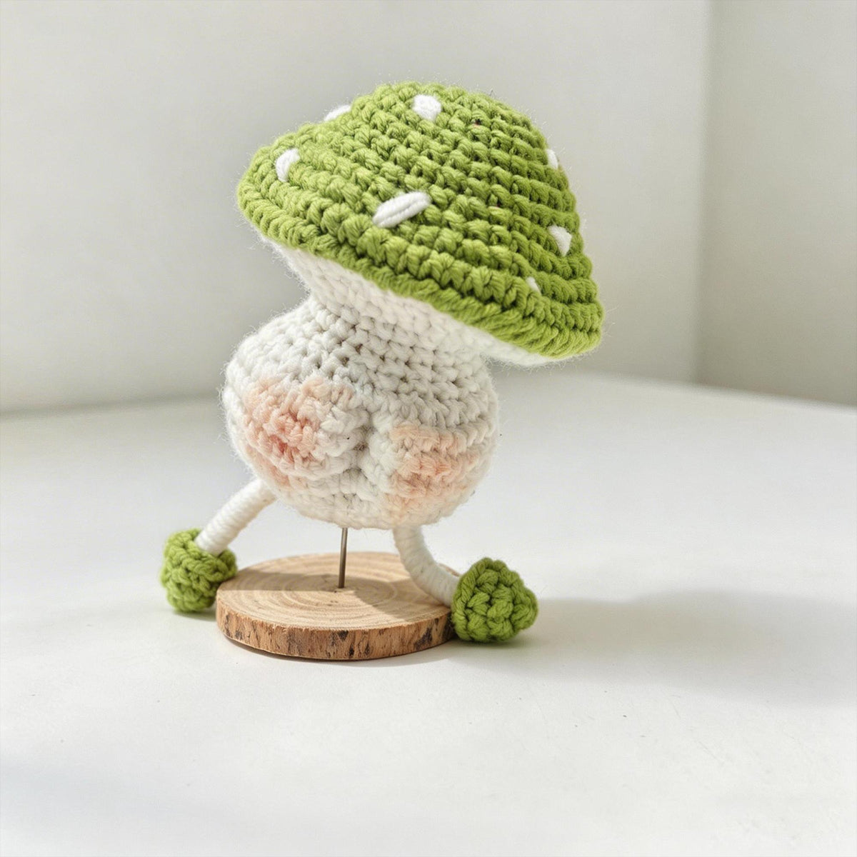 Handmade Crochet Mushroom Doll | Walking Mushroom Amigurumi | Kawaii Desk Decor | Keychain Charm