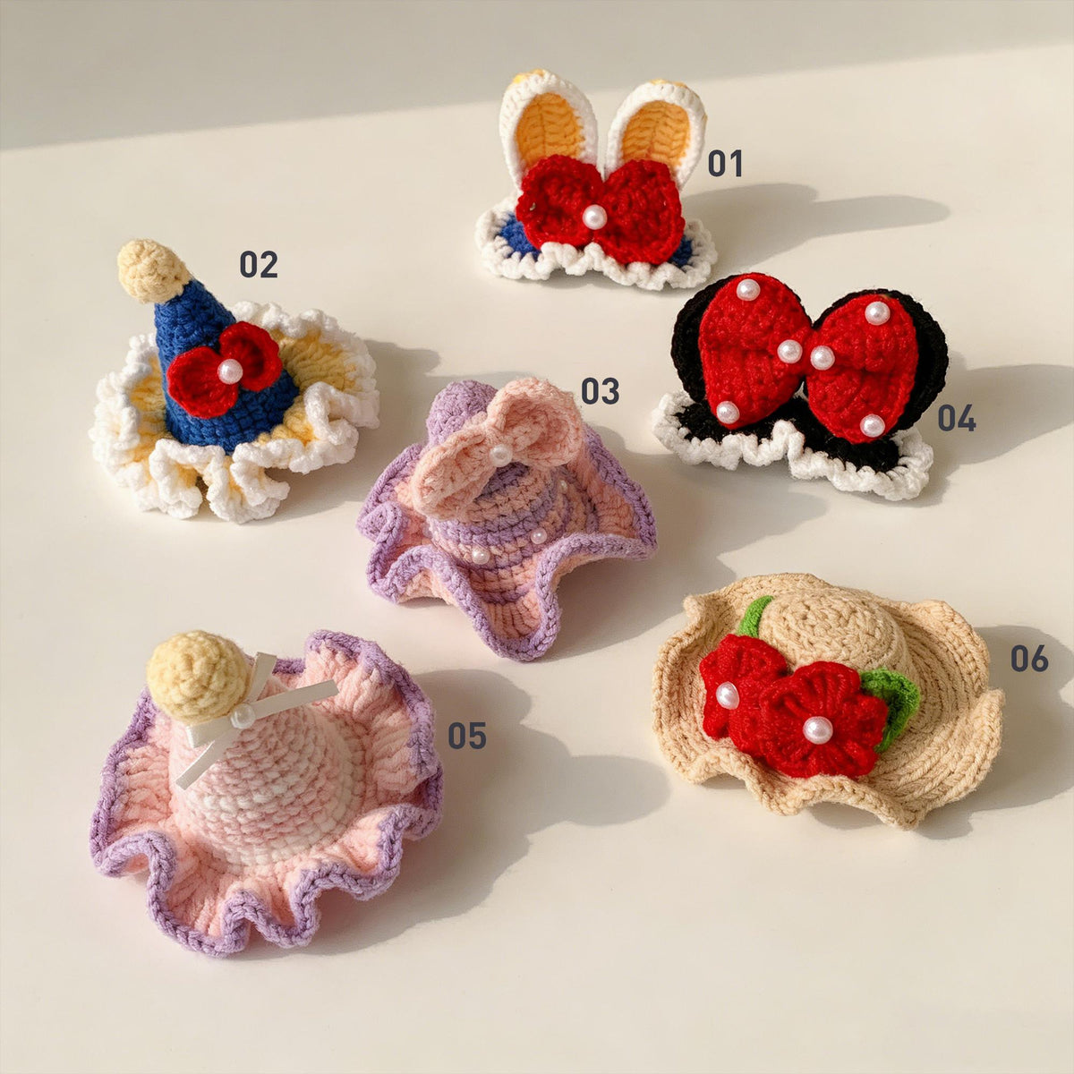 Handmade Crochet 3D Hair Clip |  Kawaii Hair Accessory | Amigurumi Bow & Hat  |  Gift for Girls
