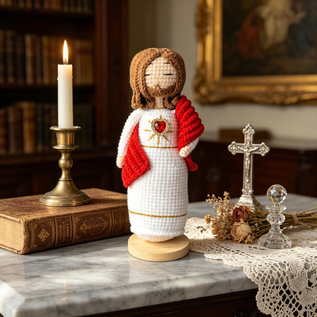 Crochet Virgin Mary Doll, Handmade Catholic Decor, Christian Gift, Amigurumi Religious Figure