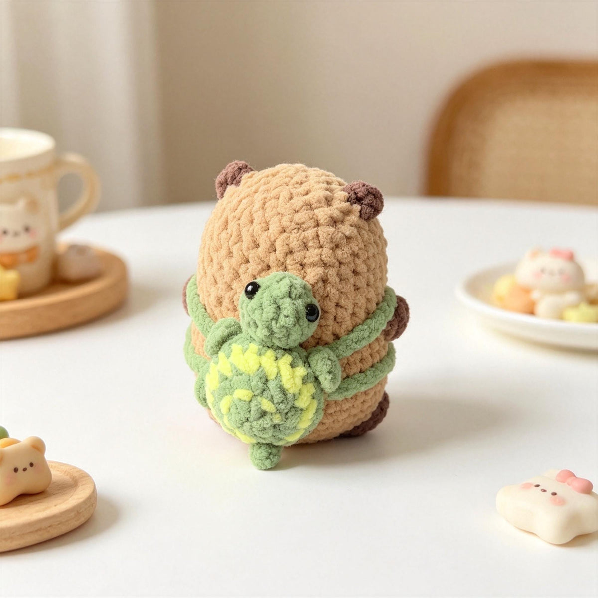 Crochet Woodland Animal Plush, Handmade Animal Costume Doll, Amigurumi Desk Decor