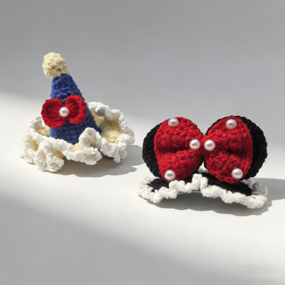 Handmade Crochet 3D Hair Clip |  Kawaii Hair Accessory | Amigurumi Bow & Hat  |  Gift for Girls