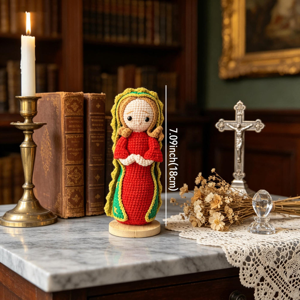 Crochet Virgin Mary Doll, Handmade Catholic Decor, Christian Gift, Amigurumi Religious Figure