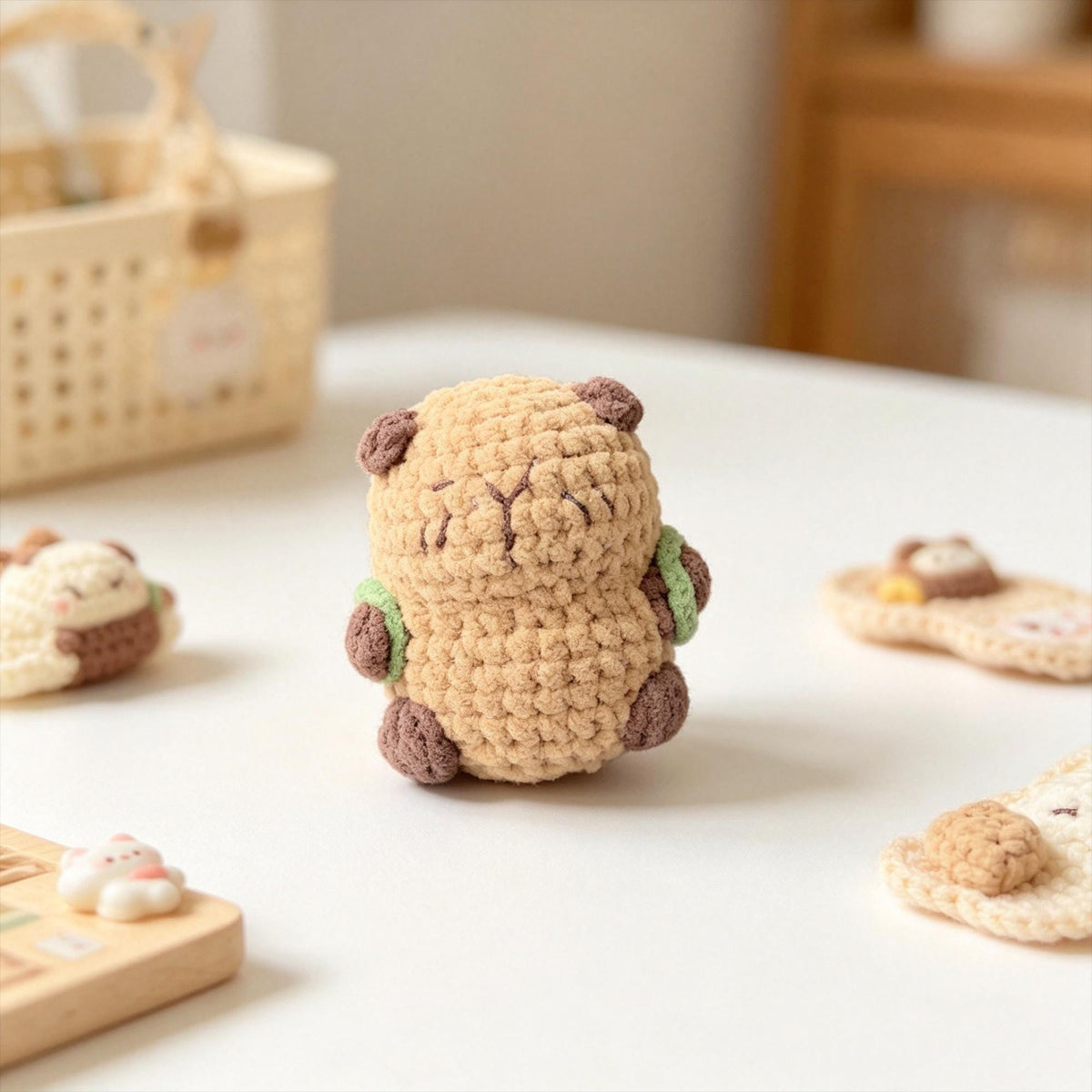 Crochet Woodland Animal Plush, Handmade Animal Costume Doll, Amigurumi Desk Decor