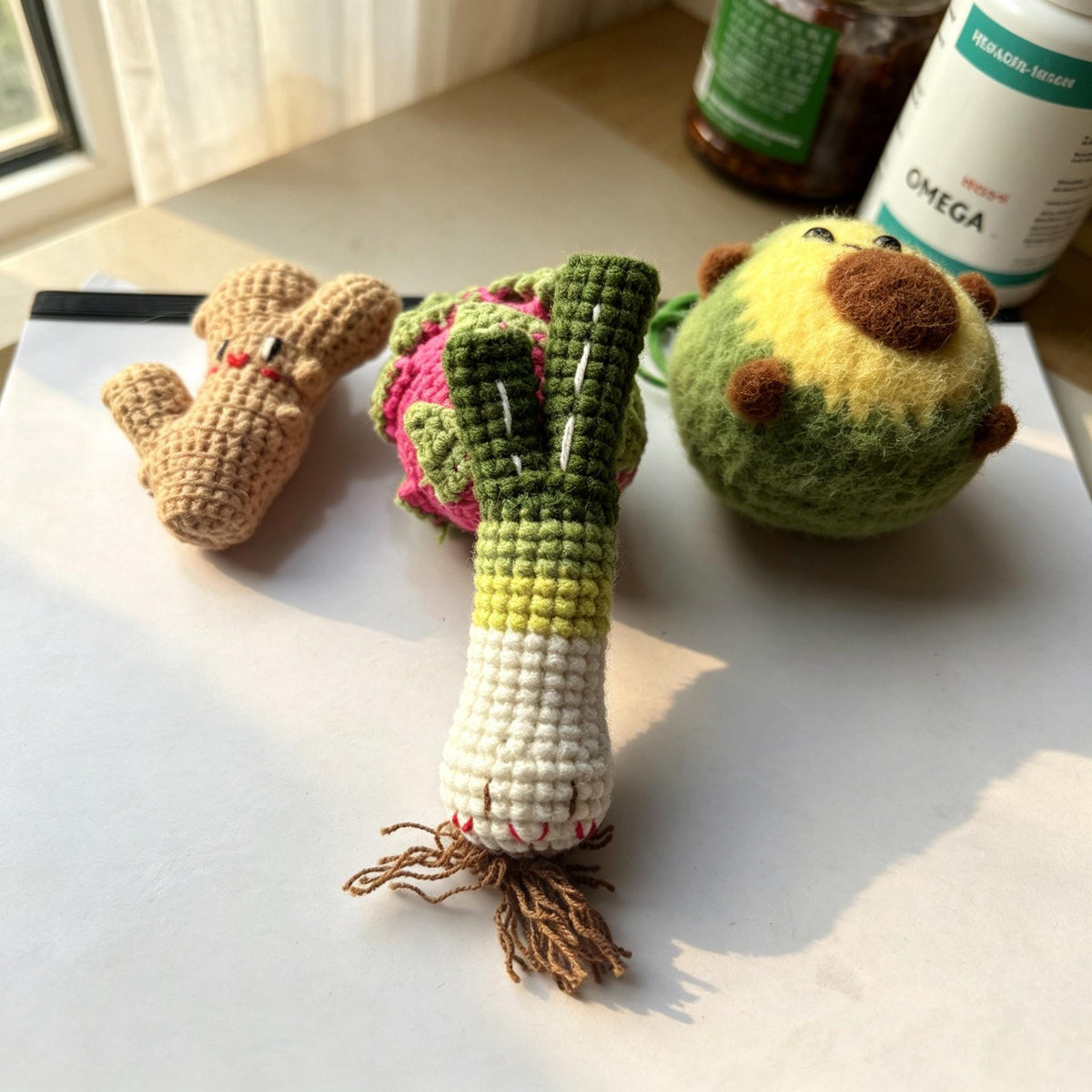 Crochet Fruit Vegetable Bag Charm Handmade Plush Keychain Gift