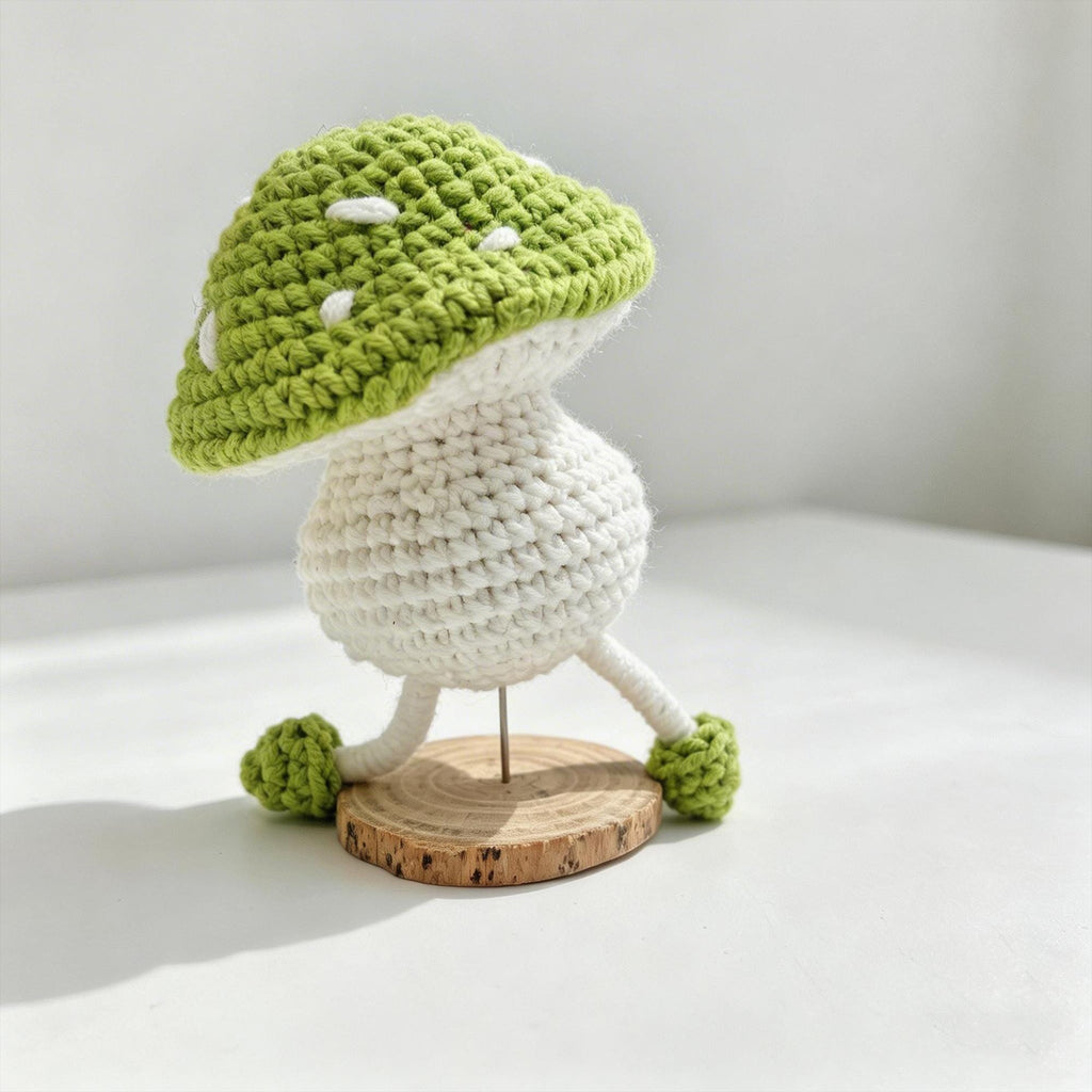 Handmade Crochet Mushroom Doll | Walking Mushroom Amigurumi | Kawaii Desk Decor | Keychain Charm
