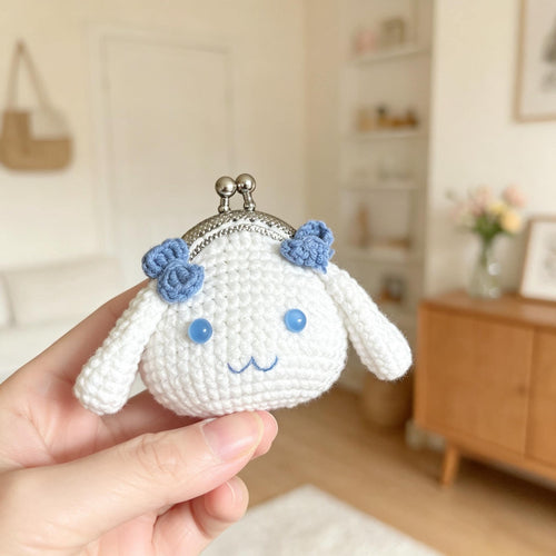 Crochet 5cm Coin Purse Handmade Mini Kiss Lock Plush Pouch Gift