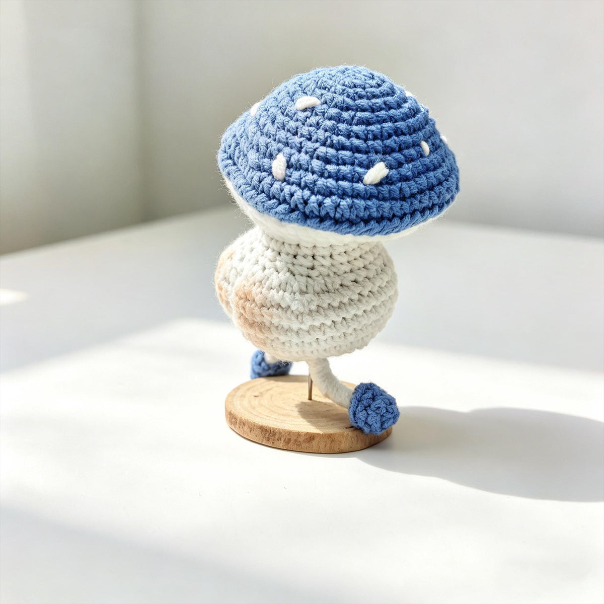 Handmade Crochet Mushroom Doll | Walking Mushroom Amigurumi | Kawaii Desk Decor | Keychain Charm