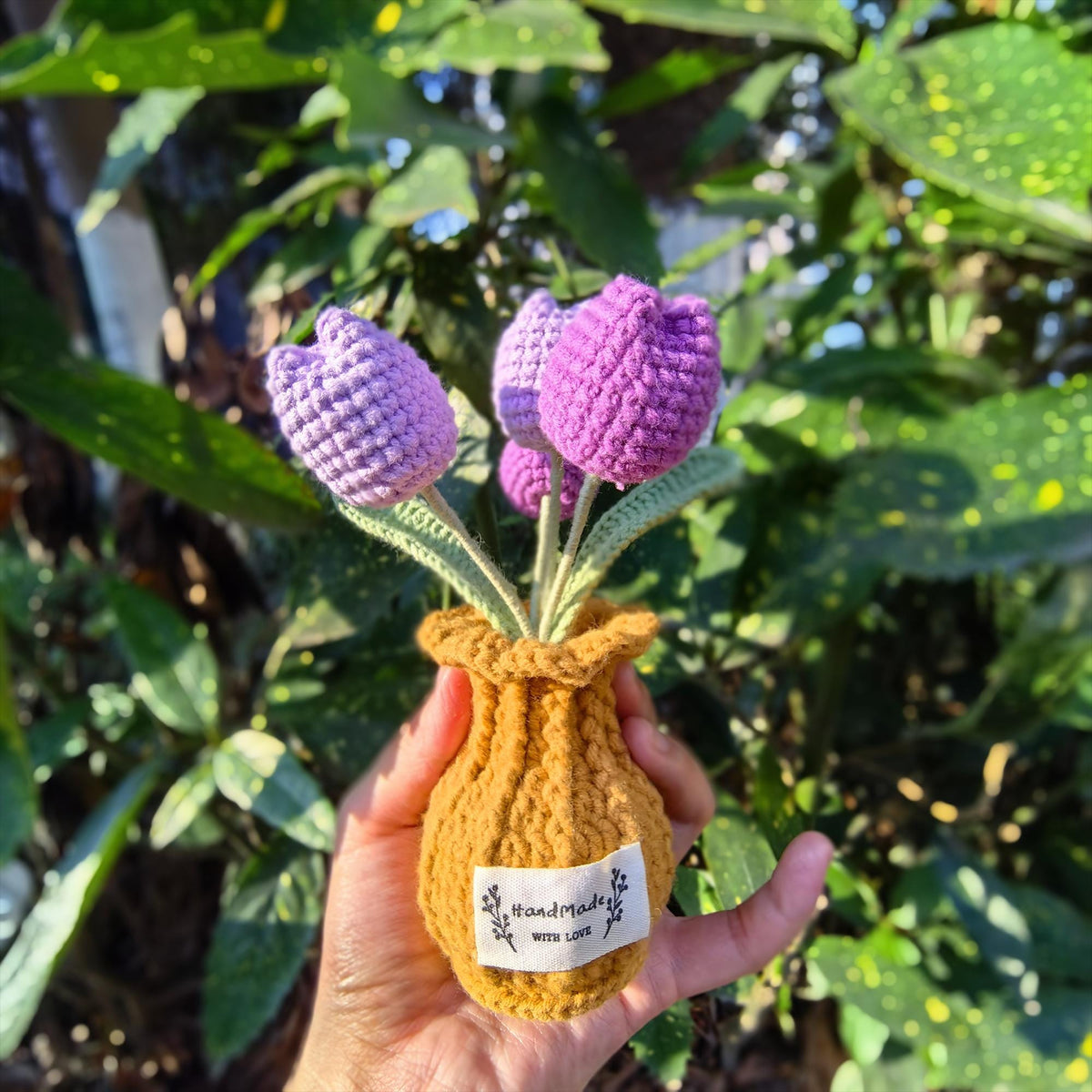 Handmade Crochet Tulip Bouquet | Amigurumi Flower Decor | Knitted Tulips|  Desk Ornament | Gift for Her