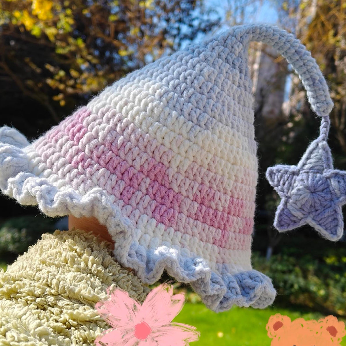 Handmade Crochet Elf Hat with Star | Custom Size