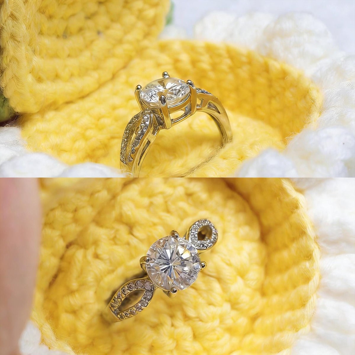 Crochet Flower Ring Box, Handmade Floral Ring Holder, Engagement, Proposal, Valentine Gift