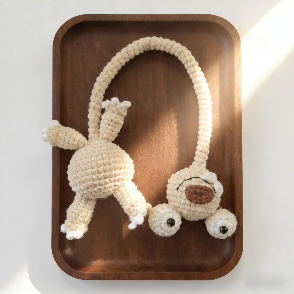 Crochet Sloth Bag Charm, Bendable Neck Plush Keychain, Kawaii Backpack Accessory