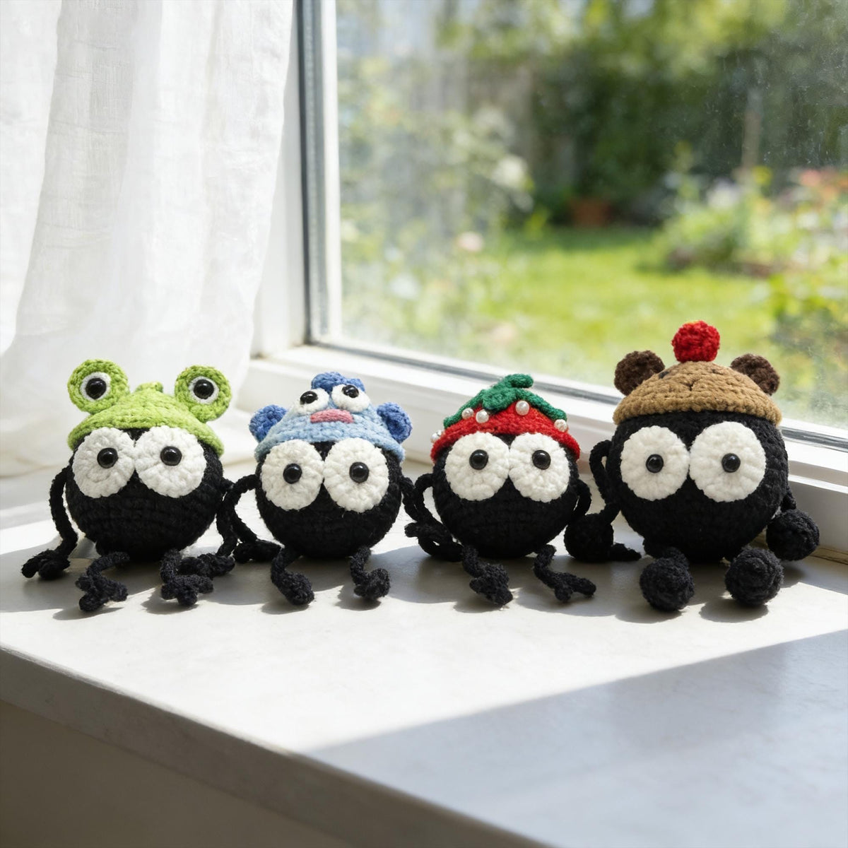 Handmade Black Round Crochet Plushies