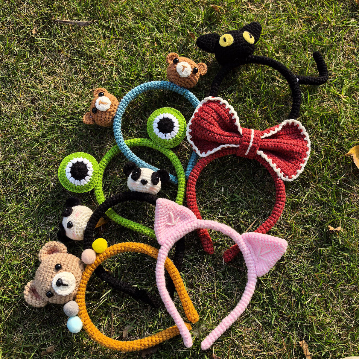 Crochet Kawaii Headband, Handmade Animal Hairband