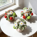 Crochet Strawberry Flower Basket | Handmade Amigurumi Decor | Kawaii Desk Decor | housewarming gift