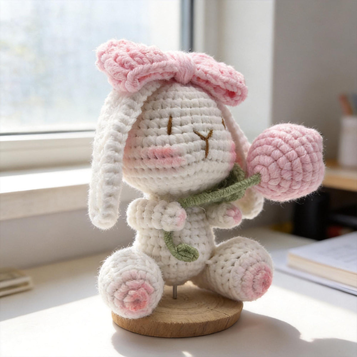 Crochet Bunny Plush | Amigurumi Rabbit Doll | Handmade Bunny with Carrot | Kawaii Gift | Easter Decor