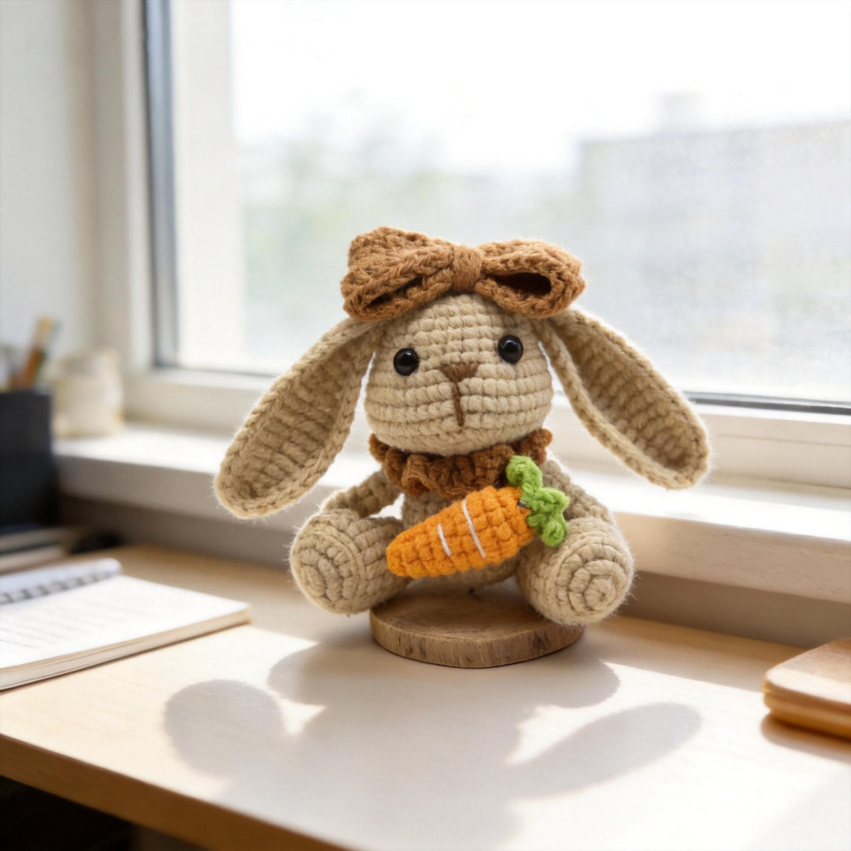 Crochet Bunny Plush | Amigurumi Rabbit Doll | Handmade Bunny with Carrot | Kawaii Gift | Easter Decor
