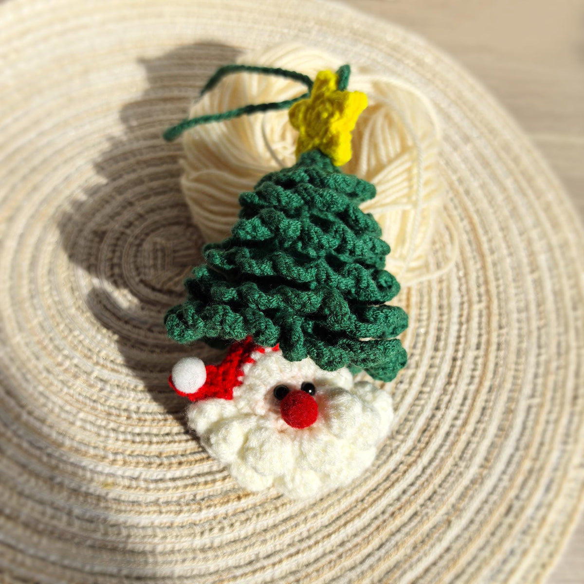 Handmade Crochet Christmas Tree Ornament, Hanging Decoration, keychain, Gift for Christmas