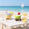 Crochet Summer Drink Plush, Handmade Coconut & Lemon Amigurumi, Cute Tropical Decor, Kawaii Desk Companion, Summer Gift