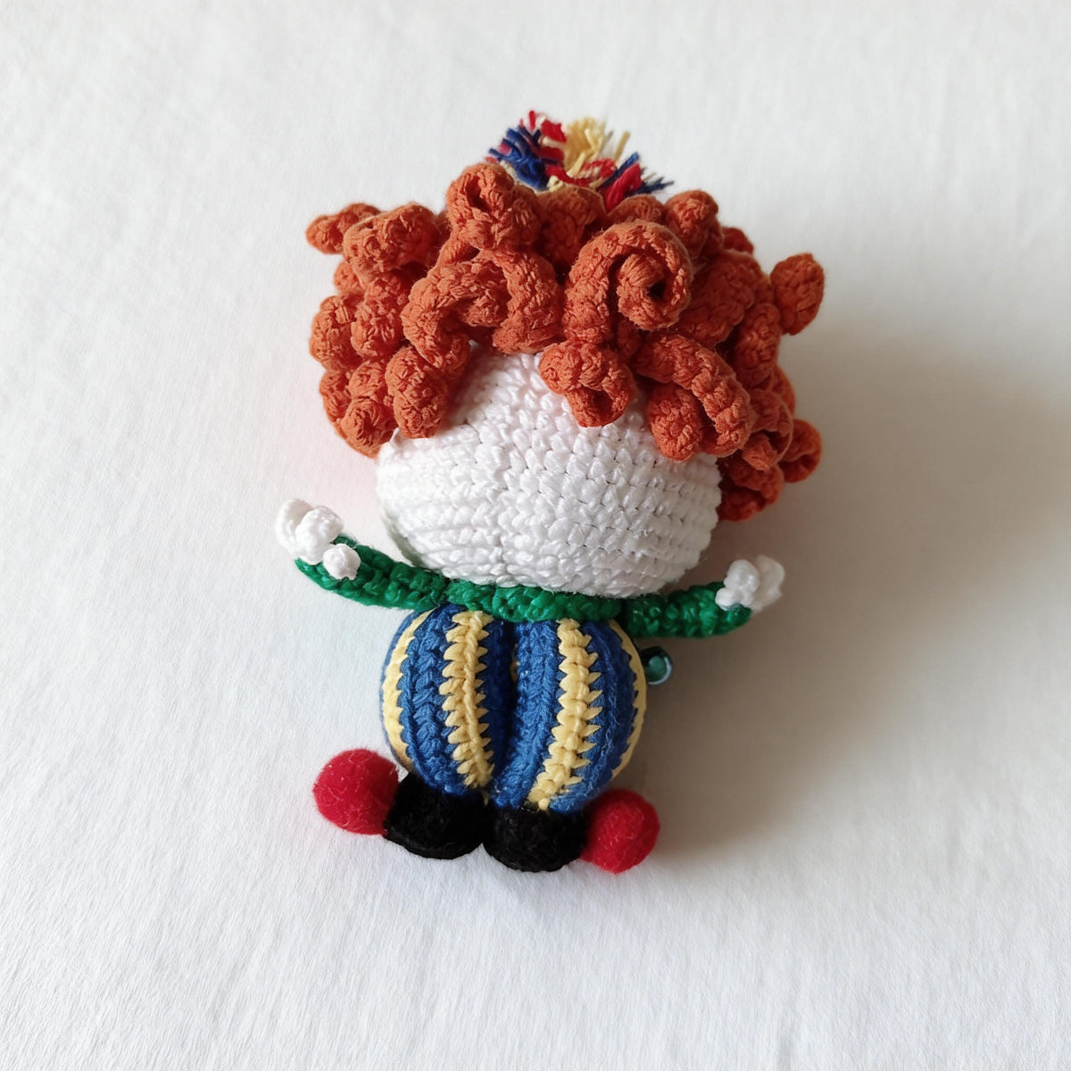 Handmade Crochet Clown Keychain |  Amigurumi Bag Charm | Colorful Funny Doll Gift
