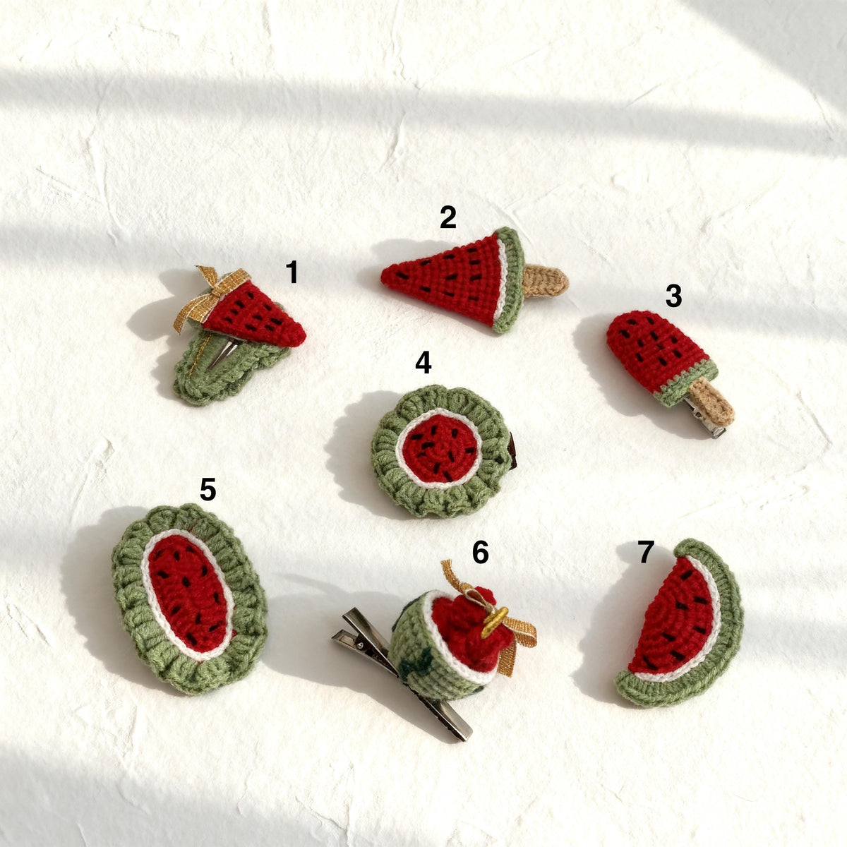 Crochet Watermelon Hair Clip, Handmade Fruit Hair Accessory, Gift for Girls