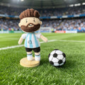 Messi Inspired Crochet Doll with Football,  Handmade Soccer Player Gift, Football Fan Decor