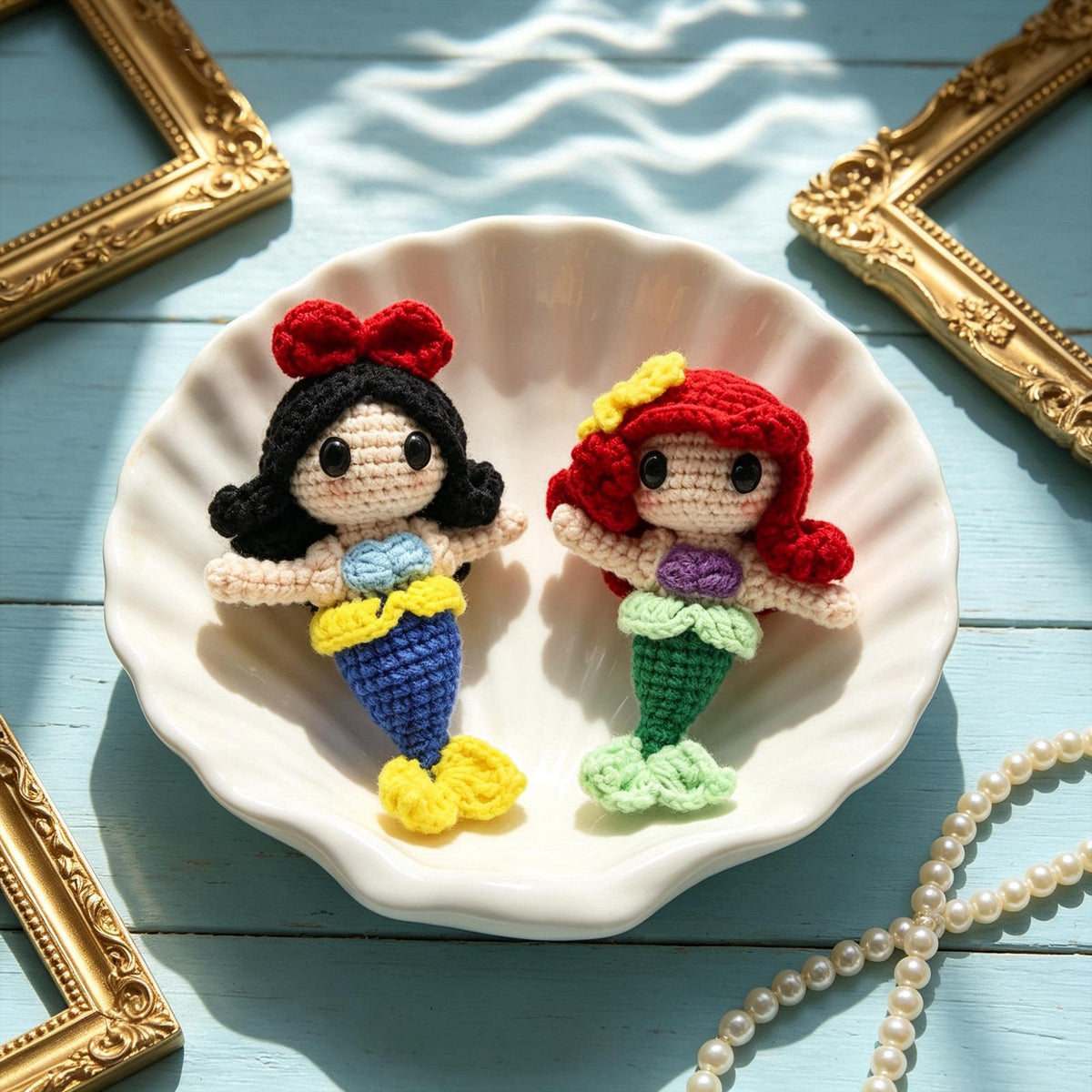 Crochet Mermaid Doll | Handmade Amigurumi Princess |  Ocean Decor | Mermaid Inspired Gift | Desk Ornament