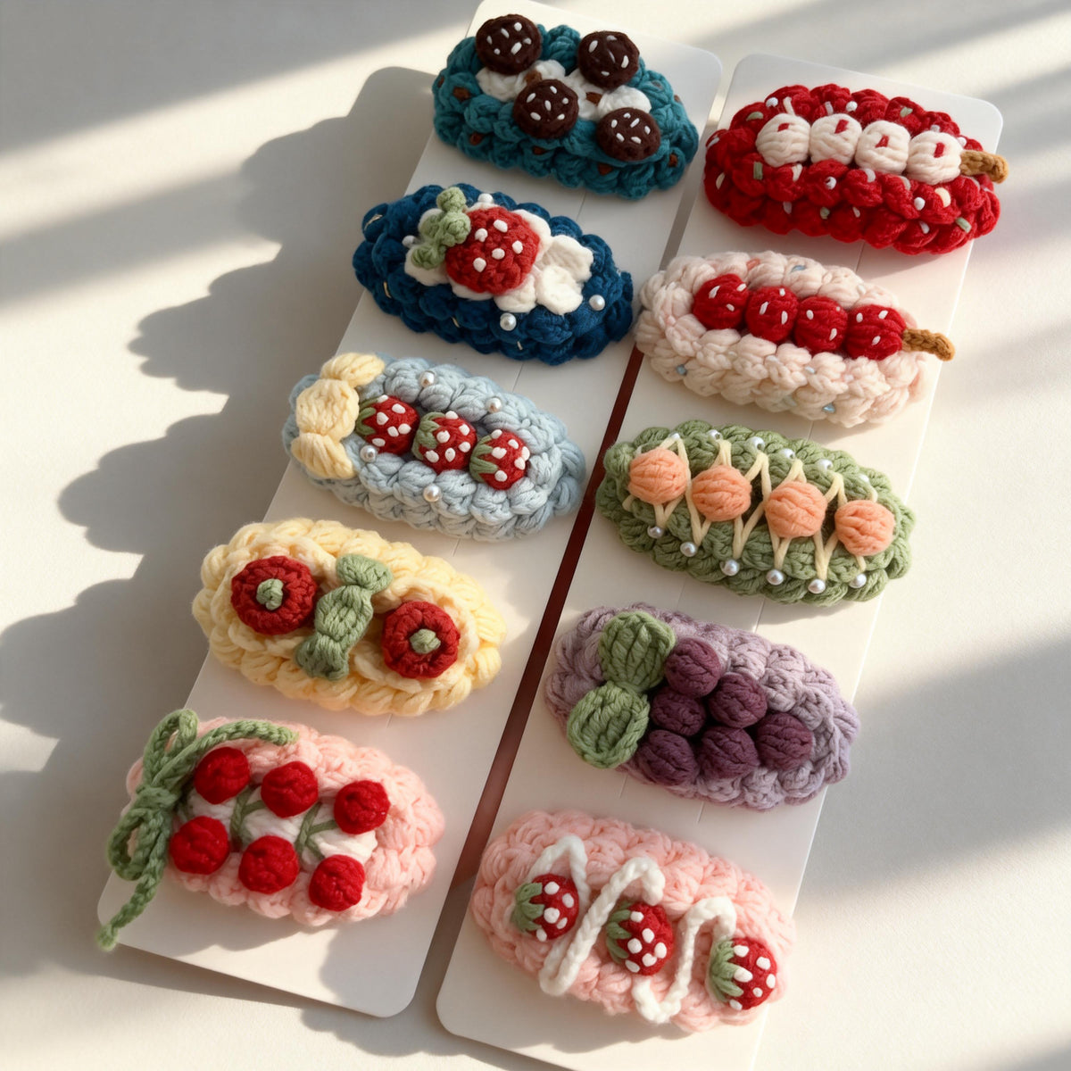 Handmade Crochet Hair Clips, Dessert Style Hair Barrette, Kawaii Accessories, Gift for Girls