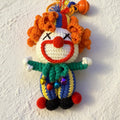 Handmade Crochet Clown Keychain |  Amigurumi Bag Charm | Colorful Funny Doll Gift