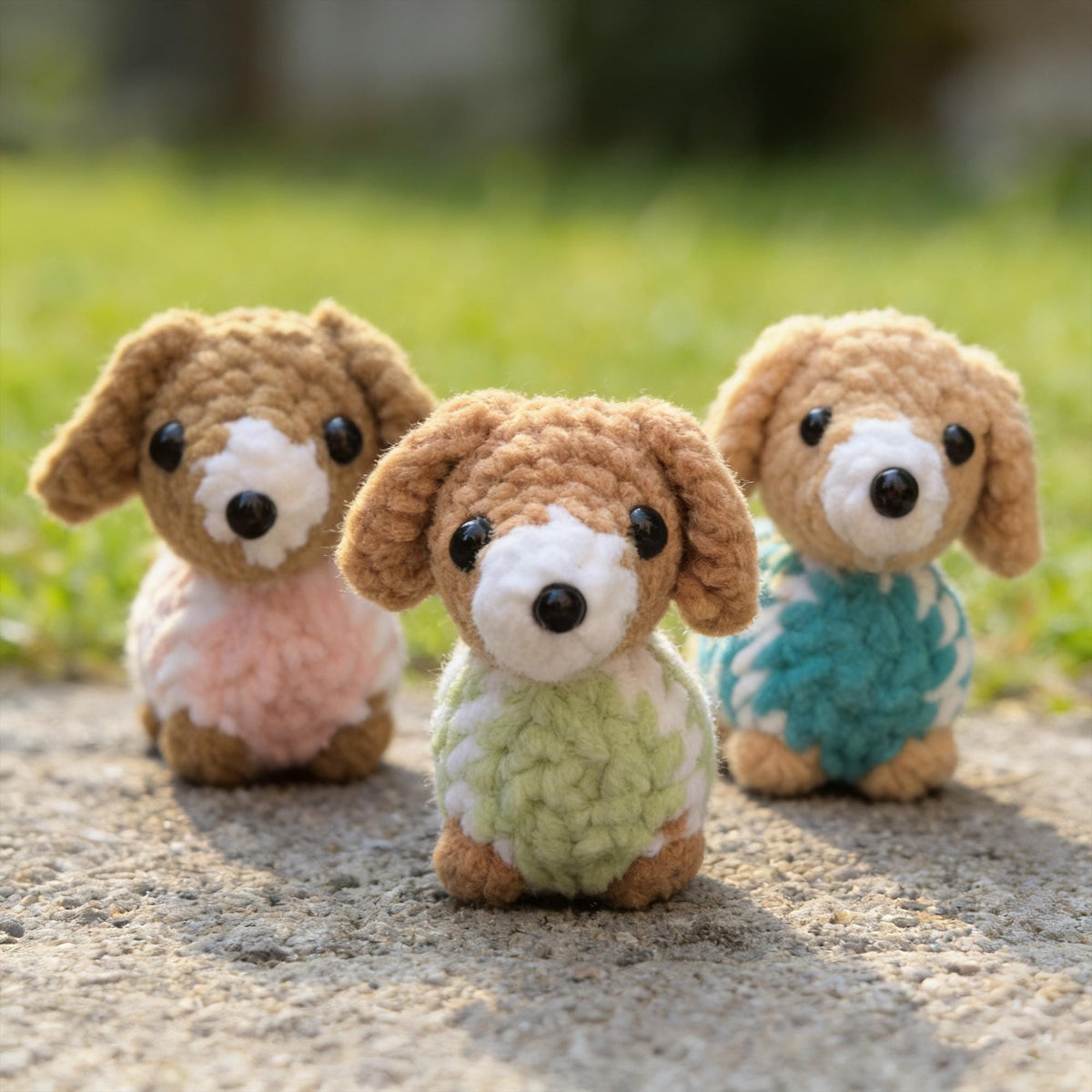 Crochet Mini Puppy Key Chain, Handmade Dog Amigurumi, Bag Charm, Gift for Dog Lovers