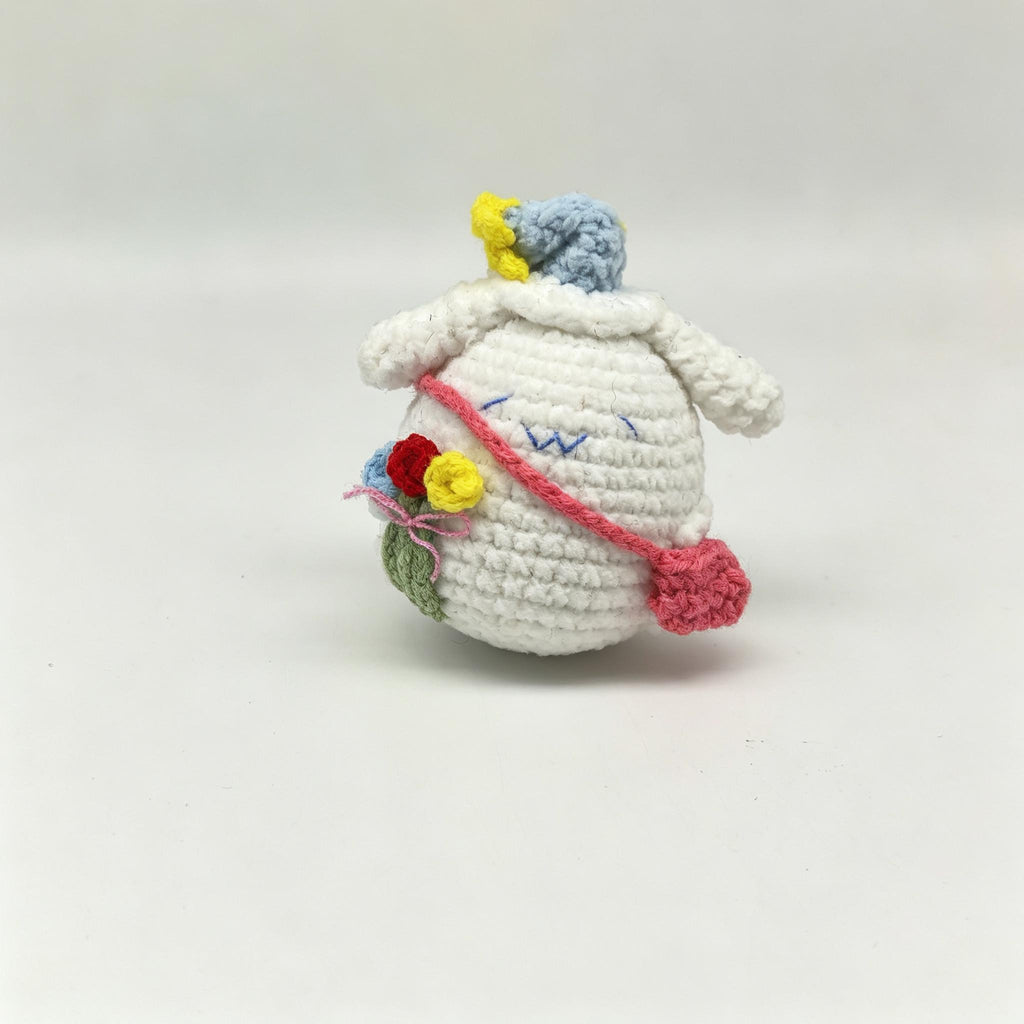 Crochet Round Animal Plush Set Handmade Mini Amigurumi Desk Decor Gift