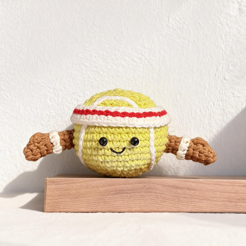 Crochet Tennis Keychain, Handmade Plush, Sports Keyring, Athlete Gift, Tennis Lover