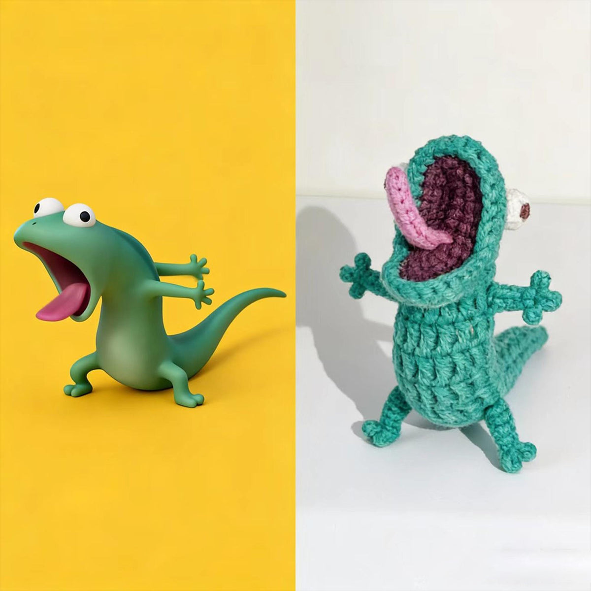 Crochet Mini Lizard Keychain | Handmade Amigurumi Animal Toy | Crocodile Doll | Funny Gift | Bag Charm