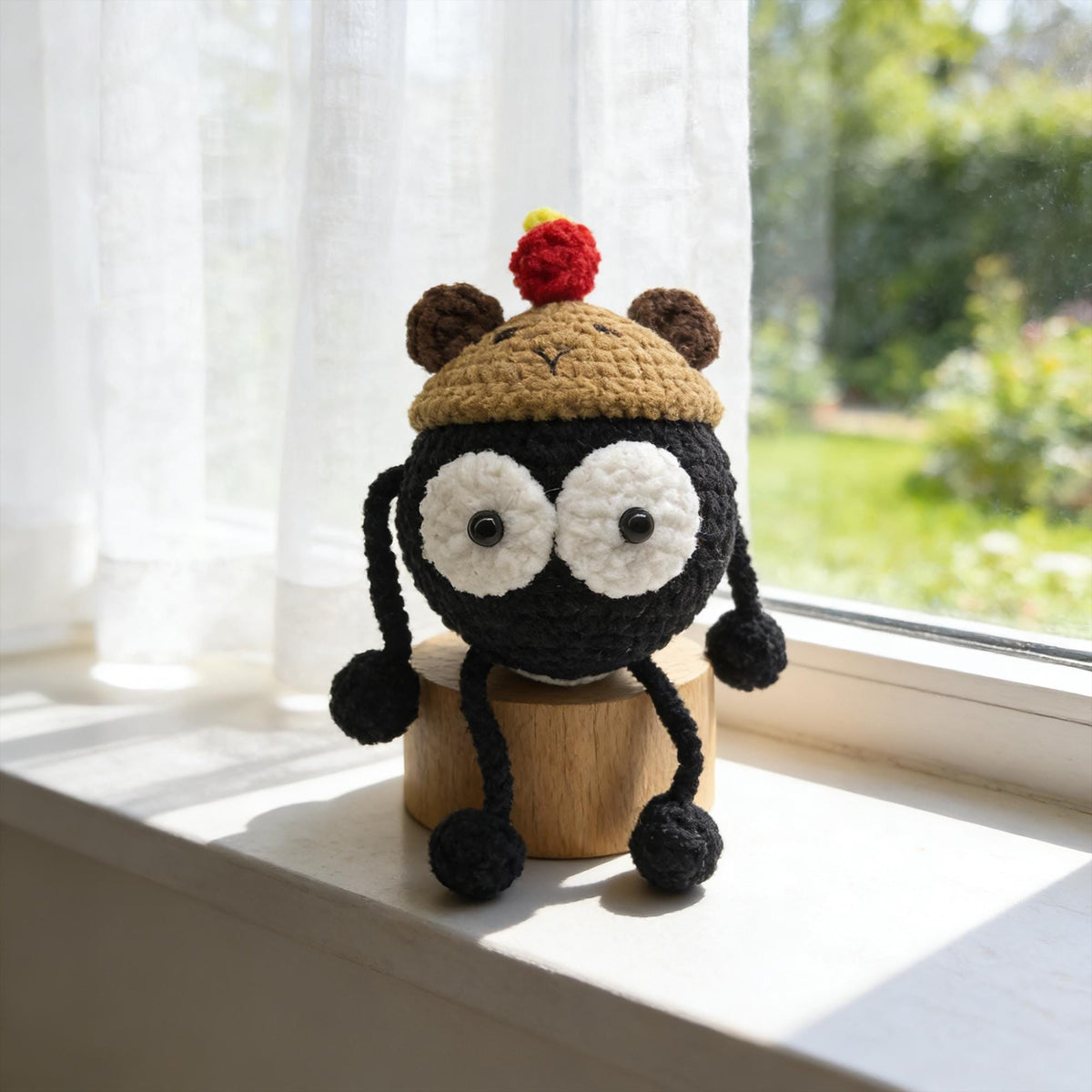 Handmade Black Round Crochet Plushies