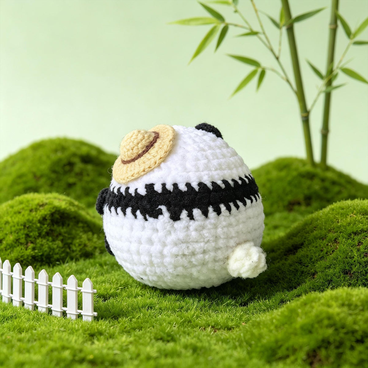 Crochet Panda Plush Handmade Mini Animal Desk Decor Gift