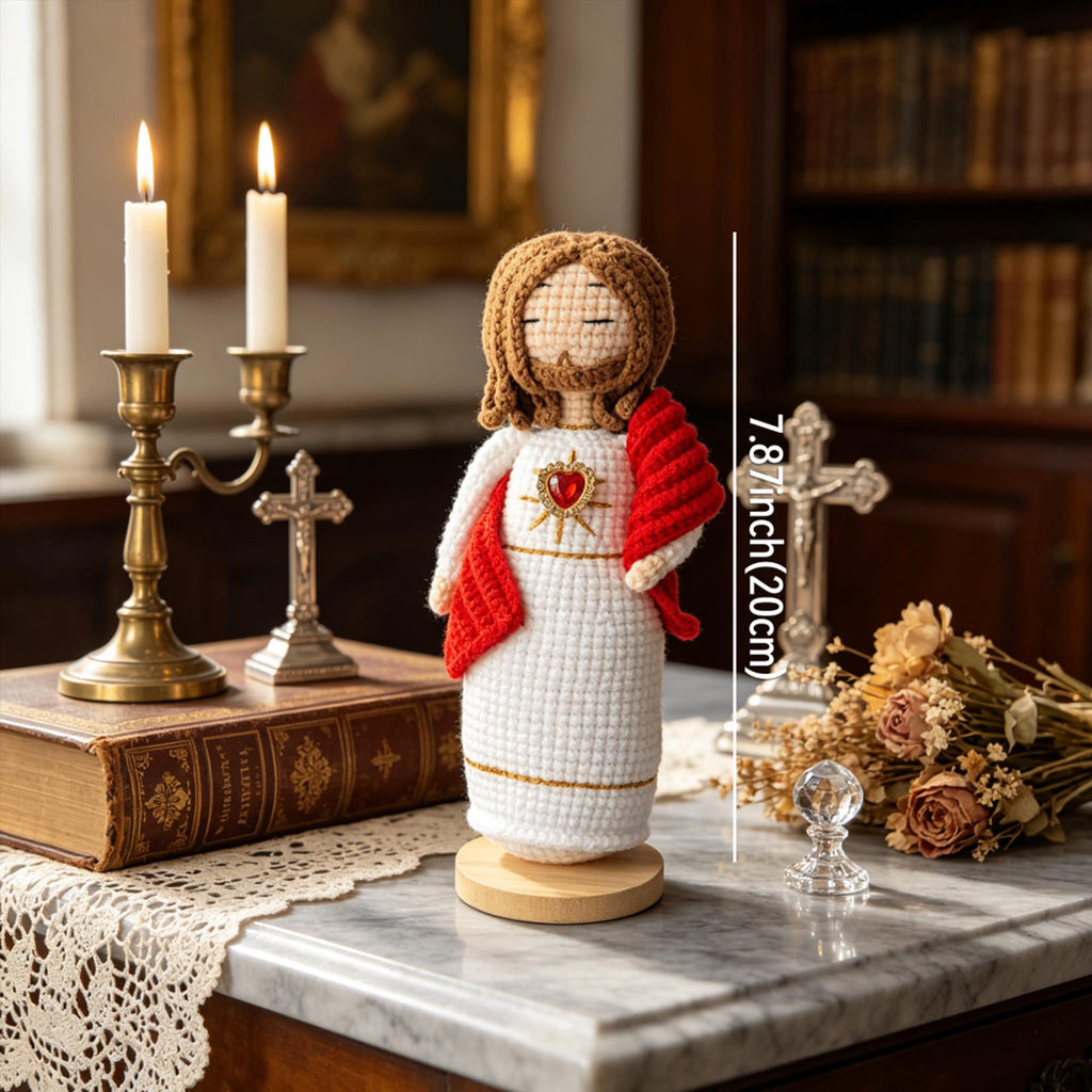 Crochet Virgin Mary Doll, Handmade Catholic Decor, Christian Gift, Amigurumi Religious Figure