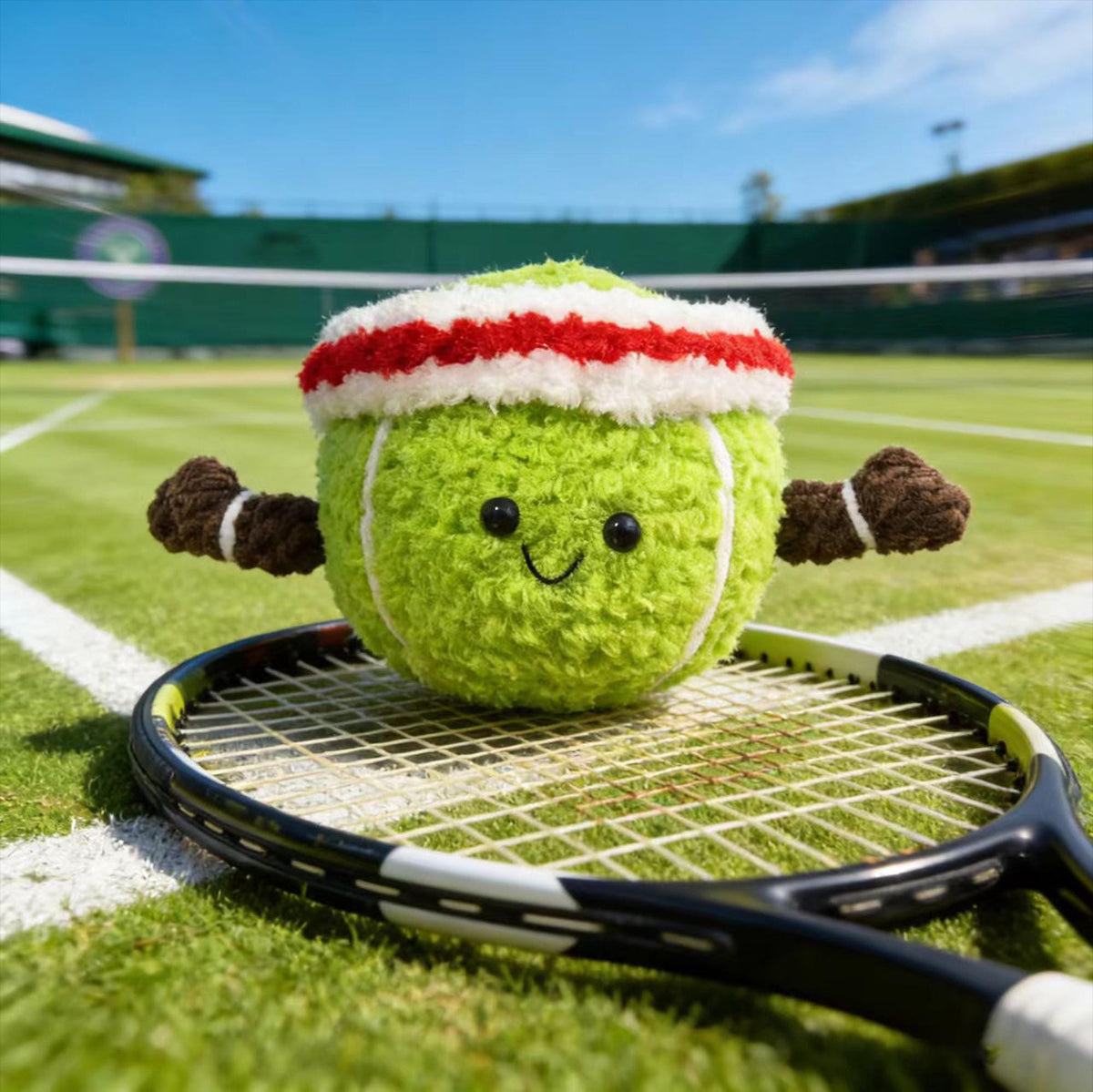 Crochet Tennis Keychain, Handmade Plush, Sports Keyring, Athlete Gift, Tennis Lover