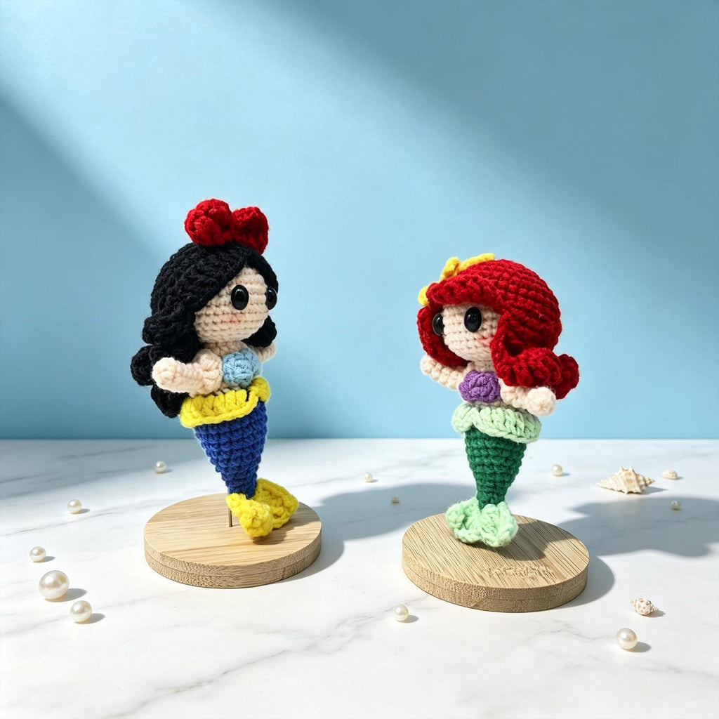 Crochet Mermaid Doll | Handmade Amigurumi Princess |  Ocean Decor | Mermaid Inspired Gift | Desk Ornament