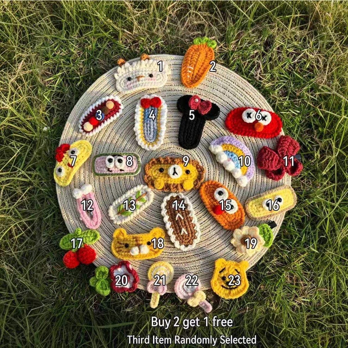 Handmade Crochet Hair Clips, Animal & Fruit Hair Accessories, Gift for Kids and Adults