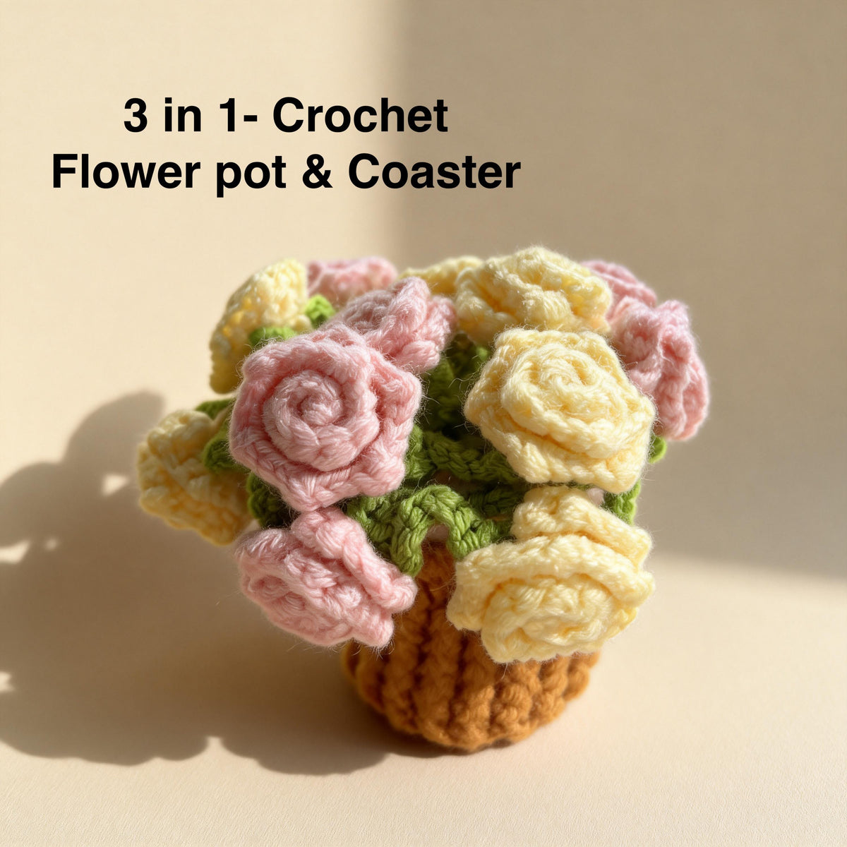 Handmade Crochet Rose Basket | Amigurumi Flower Arrangement | Crochet Bouquet Gift | Valentine’s Day Decor