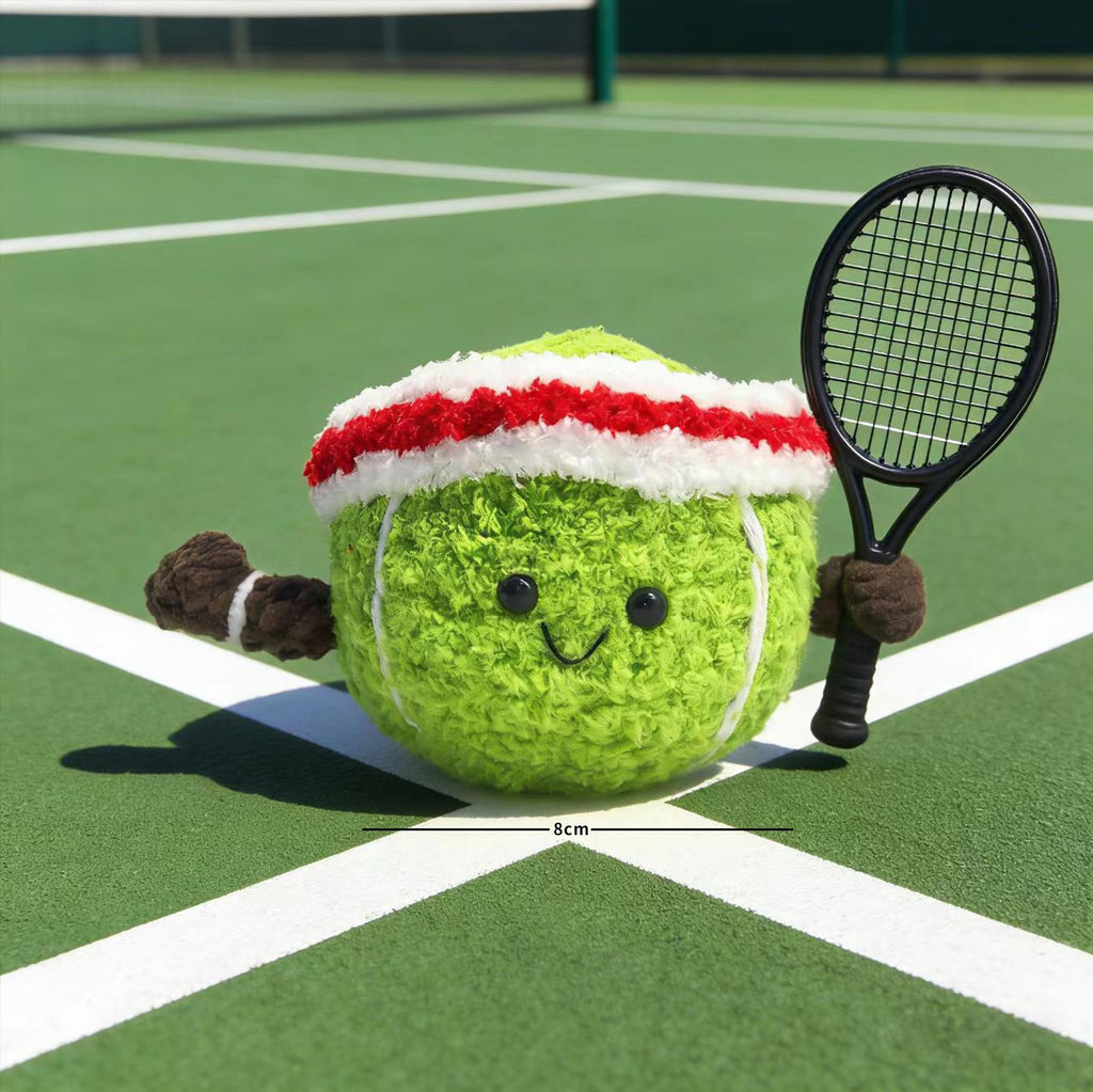 Crochet Tennis Keychain, Handmade Plush, Sports Keyring, Athlete Gift, Tennis Lover