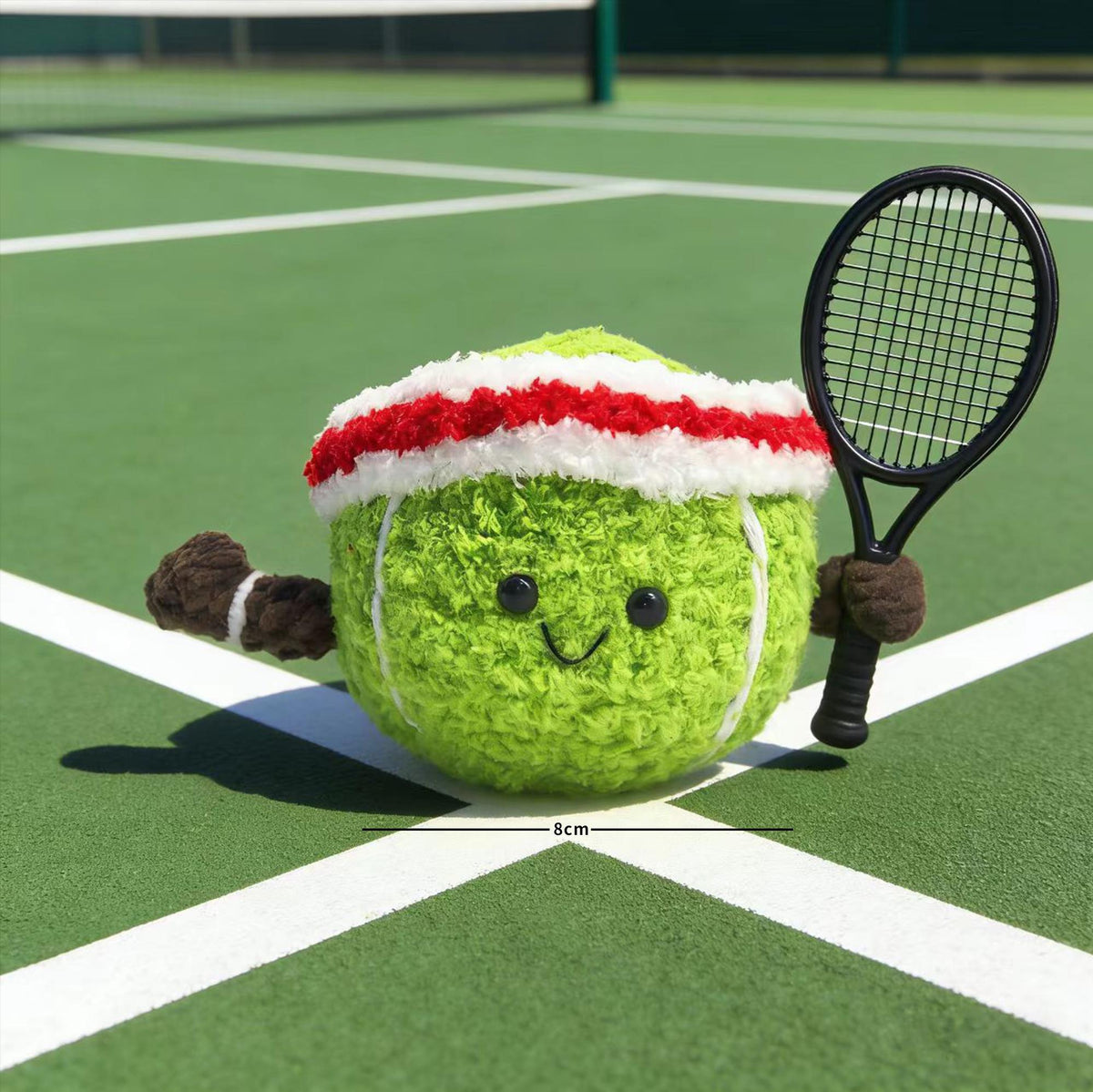 Crochet Tennis Keychain, Handmade Plush, Sports Keyring, Athlete Gift, Tennis Lover