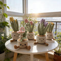 Handmade Crochet Flower Pot | Smiling Plant Plush | Cozy Home Decor Gift