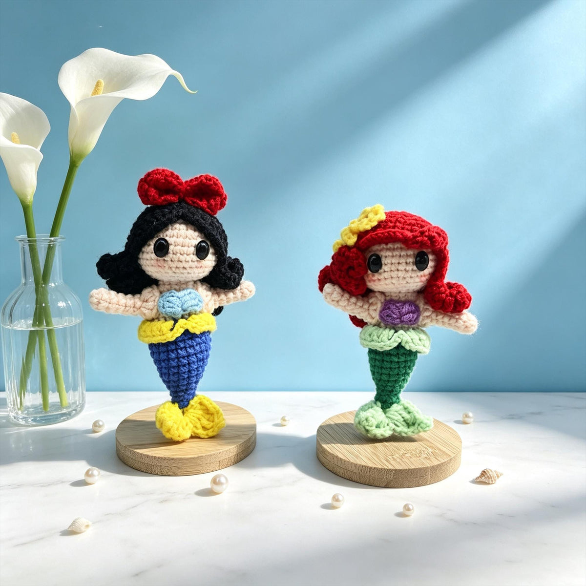 Crochet Mermaid Doll | Handmade Amigurumi Princess |  Ocean Decor | Mermaid Inspired Gift | Desk Ornament
