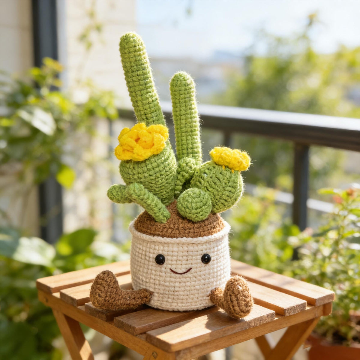Crochet Cactus Pot| Handmade Plant Decor| Desk Decoration Gift