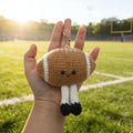 Crochet Football Keychain, Handmade Plush, Sports Gift, Athlete Gift