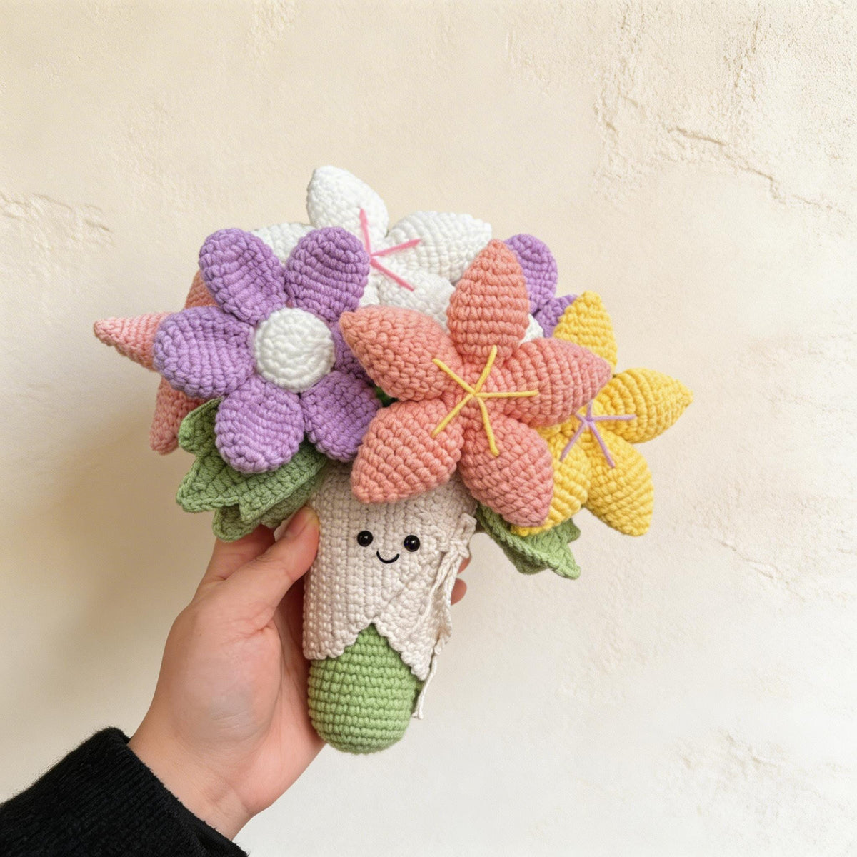 Crochet Flower Bouquet, Handmade Amigurumi Flowers, Desk Decor, Flower Gift for Her