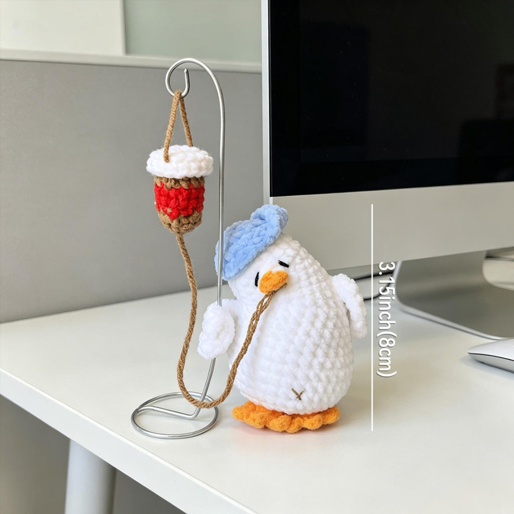 Crochet Coffee Duck, Office Desk Buddy, Coffee Lover Gift