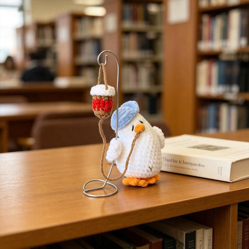 Crochet Coffee Duck, Office Desk Buddy, Coffee Lover Gift